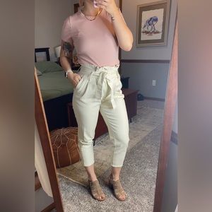 Who What Wear Paperbag Khaki Pants